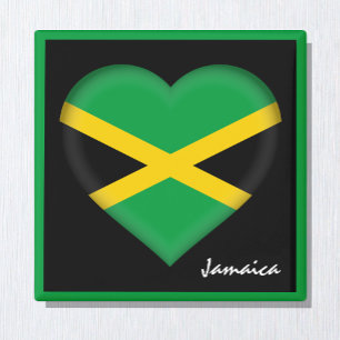 Imán Bandera de Jamaica y corazón jamaiquino, vacacion