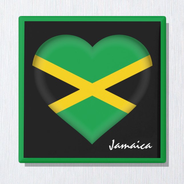 Imán Bandera de Jamaica y corazón jamaiquino, vacacione (Subido por el creador)