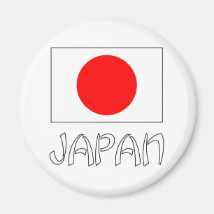 Imán Bandera de Japón y palabra blanca