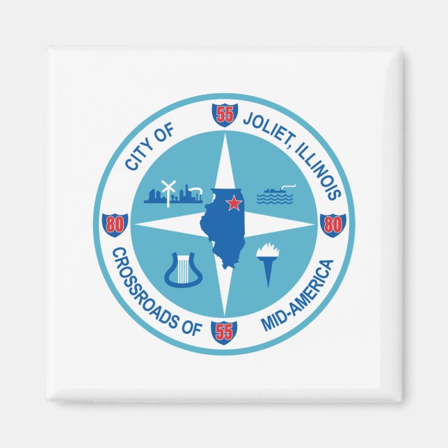 Imán Bandera de Joliet (Illinois) (Frente)
