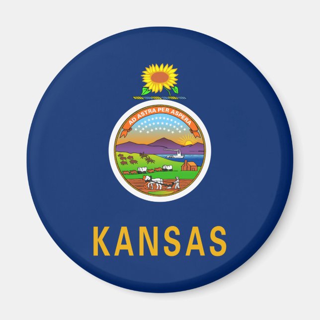 Imán Bandera de Kansas (Frente)