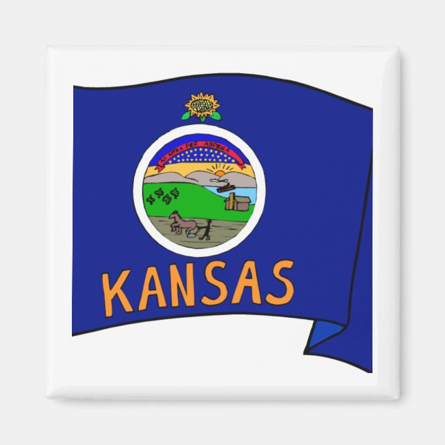 Imán Bandera de Kansas (Frente)