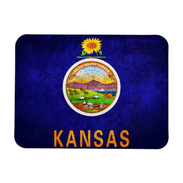 Imán Bandera de Kansas (Horizontal)