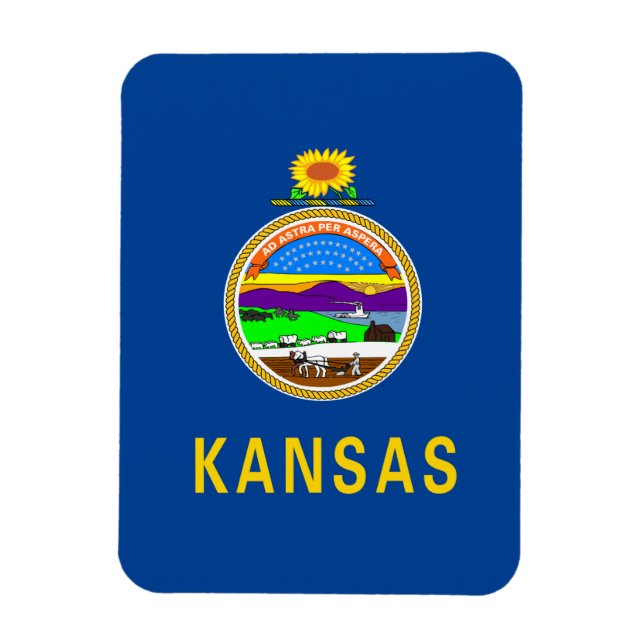 Imán Bandera de Kansas (Vertical)