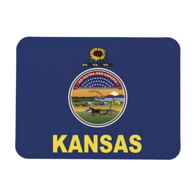 Imán Bandera de Kansas, Estados Unidos (Horizontal)