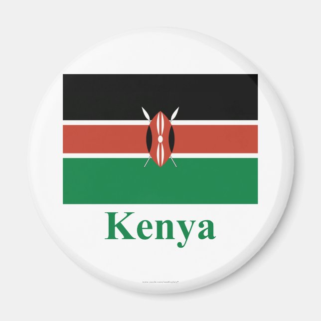 Imán Bandera de Kenia con nombre (Frente)