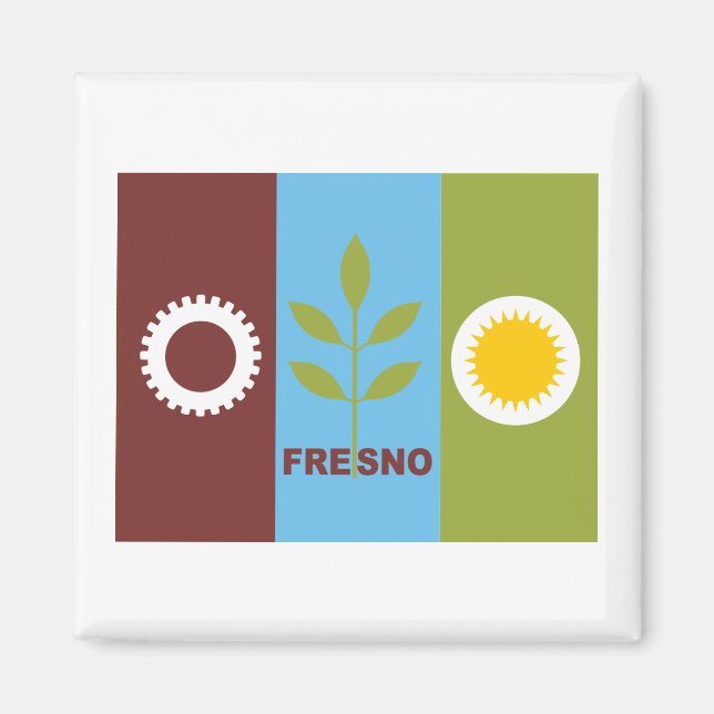 Imán Bandera de la ciudad de Fresno (Frente)