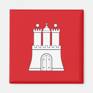 Imán Bandera de la ciudad de Hamburgo Símbolo de Aleman