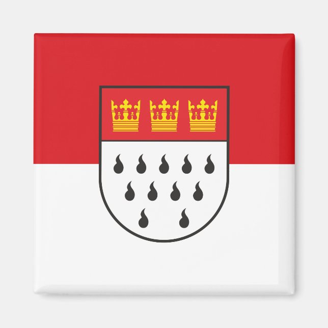 Imán Bandera de la ciudad de Koln símbolo de alemania C (Frente)