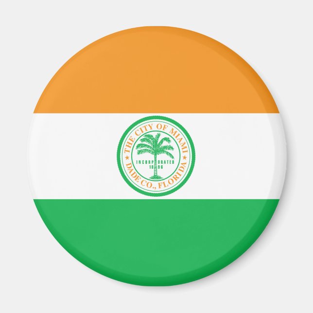 Imán Bandera de la Ciudad de Miami (Florida) (Frente)