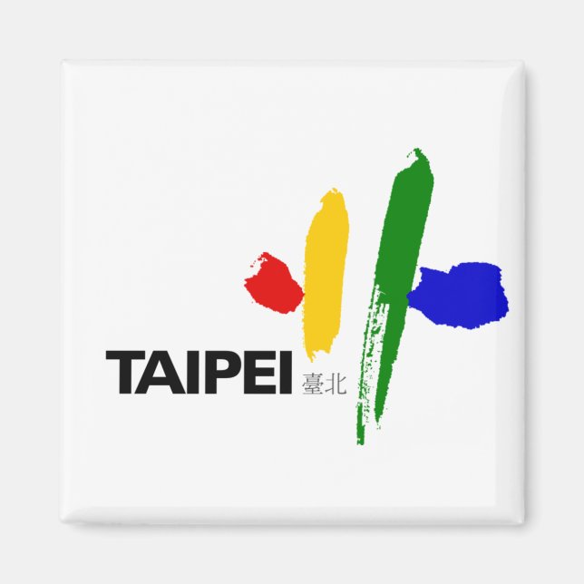 Imán Bandera de la ciudad de Taipei (Taiwán) (Frente)