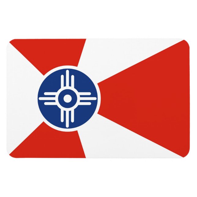 Imán Bandera de la ciudad de Wichita Estado de Kansas (Horizontal)