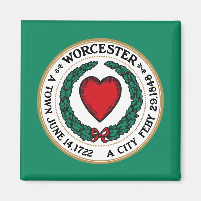 Imán Bandera de la ciudad de Worcester (Massachusetts) (Frente)