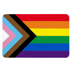 Imán Bandera de la diversidad gay inclusiva arco iris L