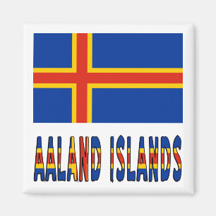 Imán Bandera de la isla de Aaland Colores de la bandera