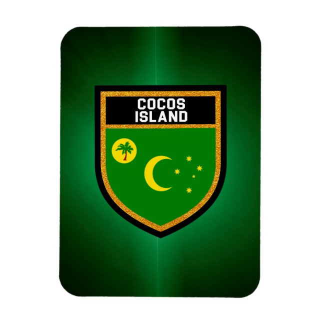Imán Bandera de la isla de Cocos (Vertical)