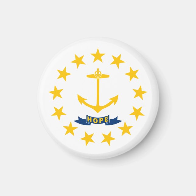 Imán Bandera de la isla Rhode (Frente)