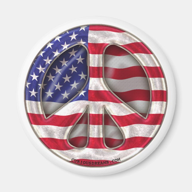 Imán Bandera de la Paz de Estados Unidos (Frente)