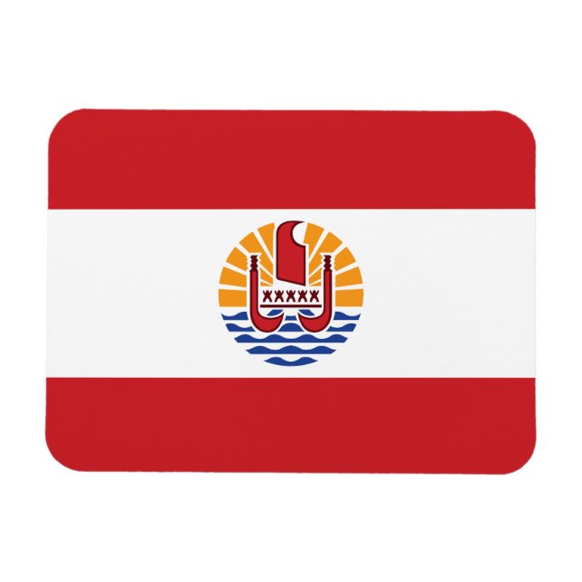 Imán Bandera de la Polinesia Francesa (Horizontal)