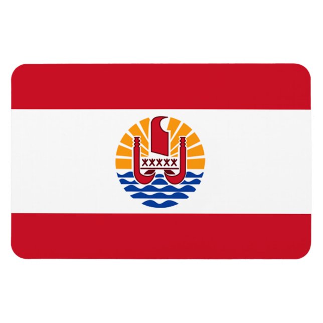 Imán Bandera de la Polinesia Francesa (Horizontal)