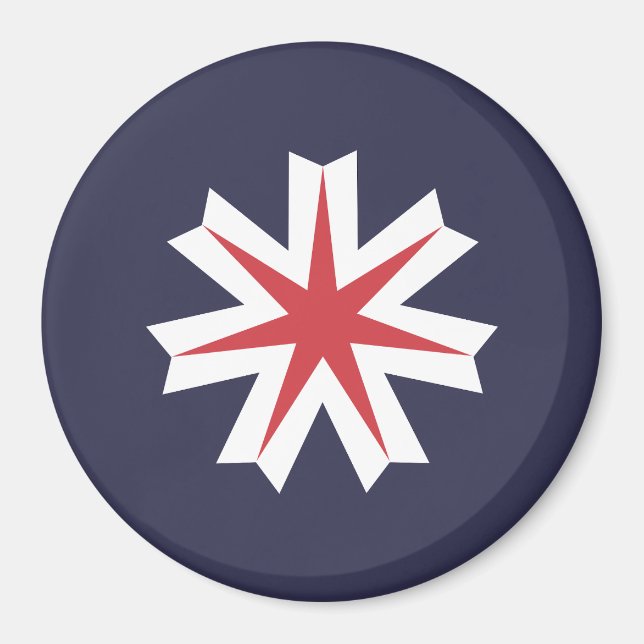 Imán Bandera de la prefectura de Hokkaido, Japón (Frente)