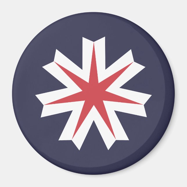 Imán Bandera de la prefectura de Hokkaido, Japón (Frente)