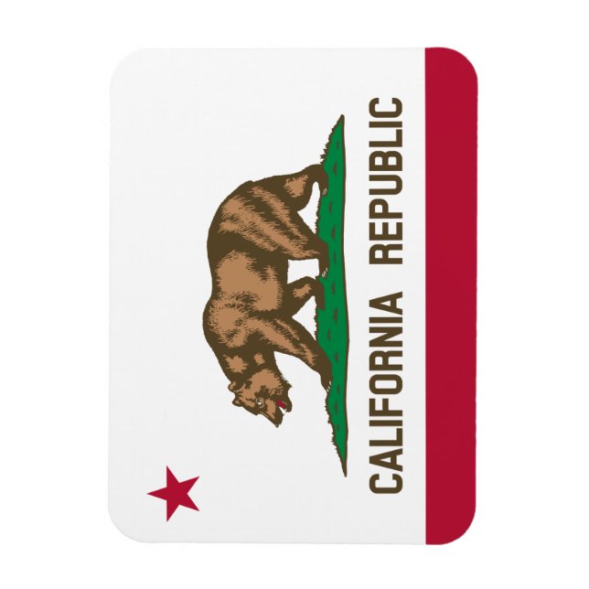Imán Bandera de la República de California (Vertical)