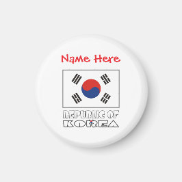 Imán Bandera de la República de Corea Redonda Personali
