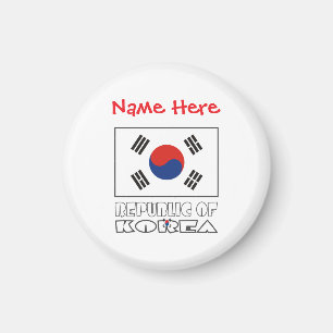 Imán Bandera de la República de Corea Redonda Personali