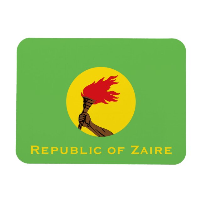 Imán Bandera de la República del Zaire (Horizontal)
