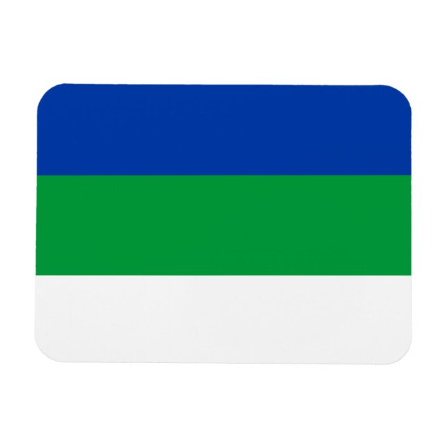 Imán Bandera de la República Komi (Horizontal)
