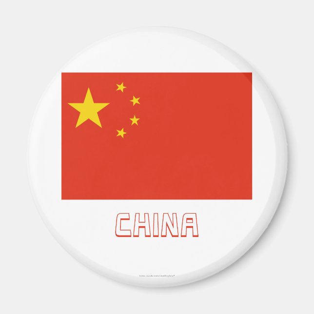 Imán Bandera de la República Popular de China con nombr (Frente)