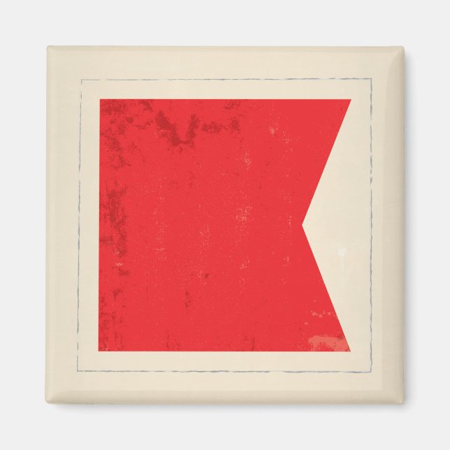 Imán Bandera de la señal de la letra náutica "B" (Frente)