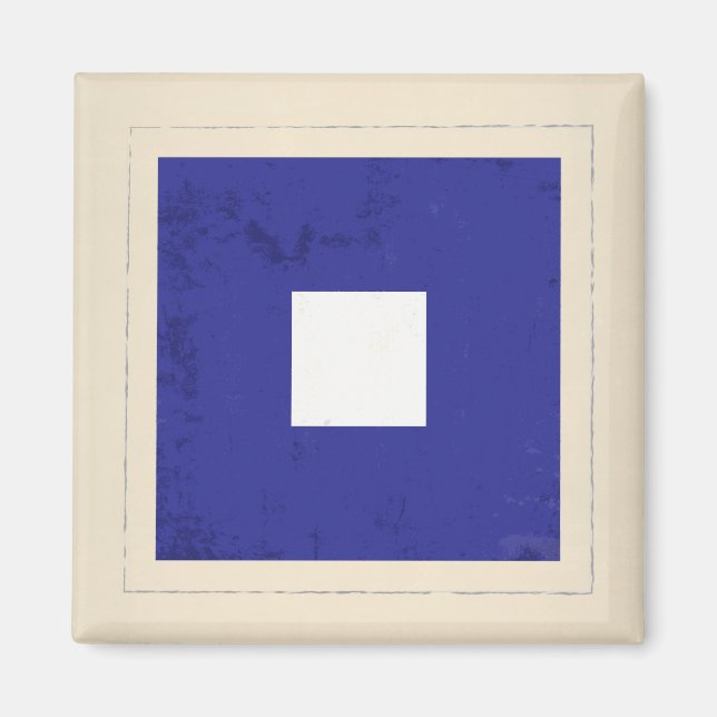 Imán Bandera de la señal de la letra náutica "P" (Frente)