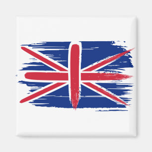 Imán Bandera de la unión británica de pincel