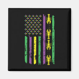 Imán Bandera de langosta Louisiana Beads Mardi Festival