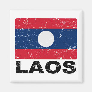 Imán Bandera de Laos Vintage