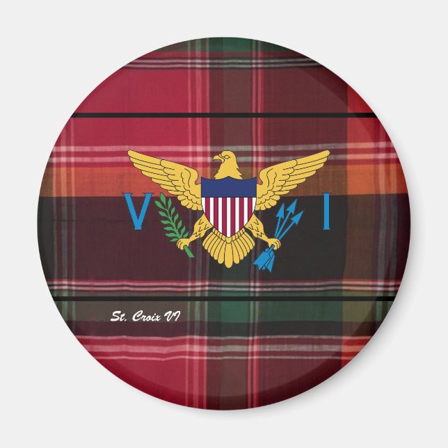 Imán Bandera de las Islas Vírgenes de Estados Unidos Sa (Frente)