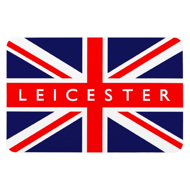 Imán Bandera de Leicester UK (Horizontal)