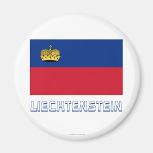 Imán Bandera de Liechtenstein con nombre