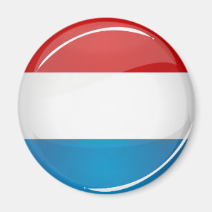 Imán Bandera de Luxemburgo redonda brillante