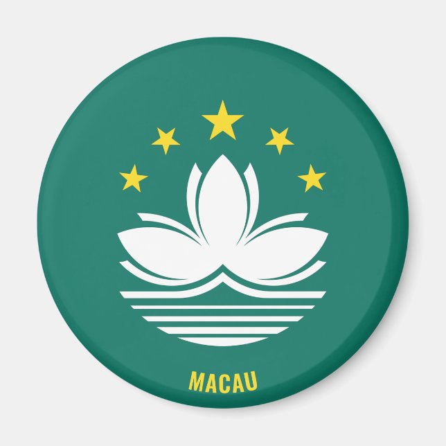 Imán Bandera de Macao Encantadora Patriótica (Frente)