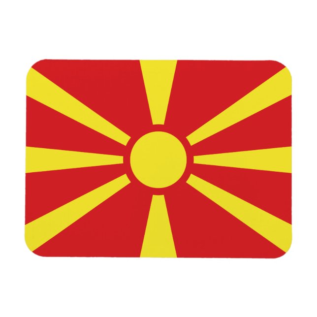 Imán Bandera de Macedonia del Norte (Horizontal)