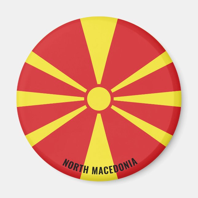 Imán Bandera de Macedonia del Norte Encantando a Patrio (Frente)