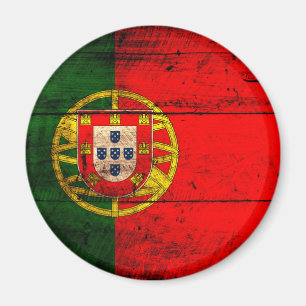 Imán Bandera de madera vieja de Portugal