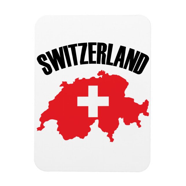 Imán Bandera de mapa de Suiza (Vertical)