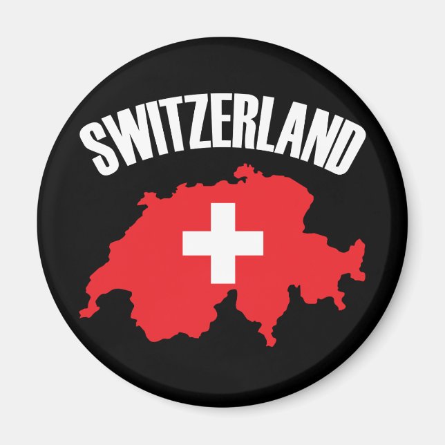 Imán Bandera de mapa de Suiza (Frente)