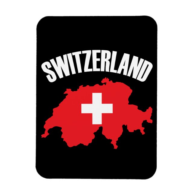Imán Bandera de mapa de Suiza (Vertical)