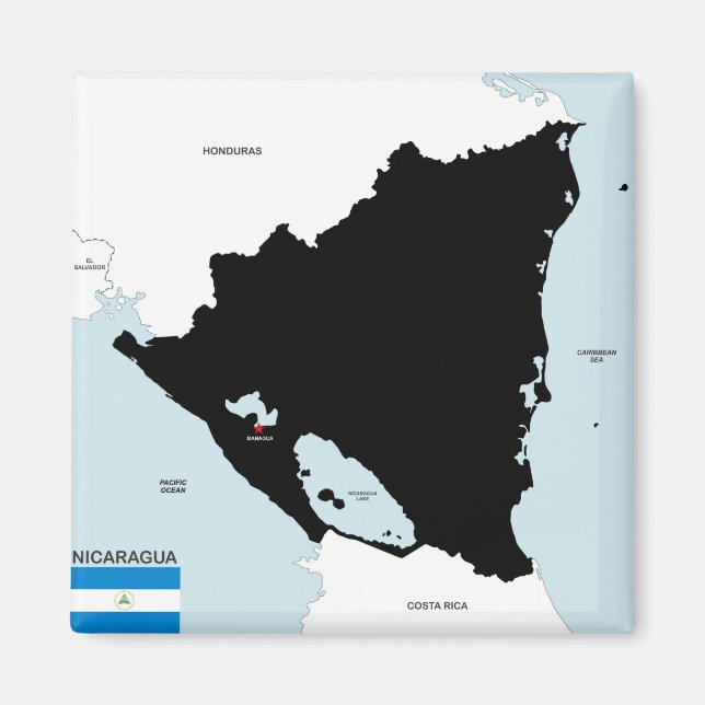 Imán bandera de mapa político de nicaragua (Frente)
