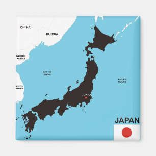 Imán bandera de mapa político del país de japón